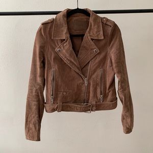 Blanknyc brown suede moto jacket